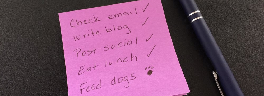 An example of a remote worker's to-do list.